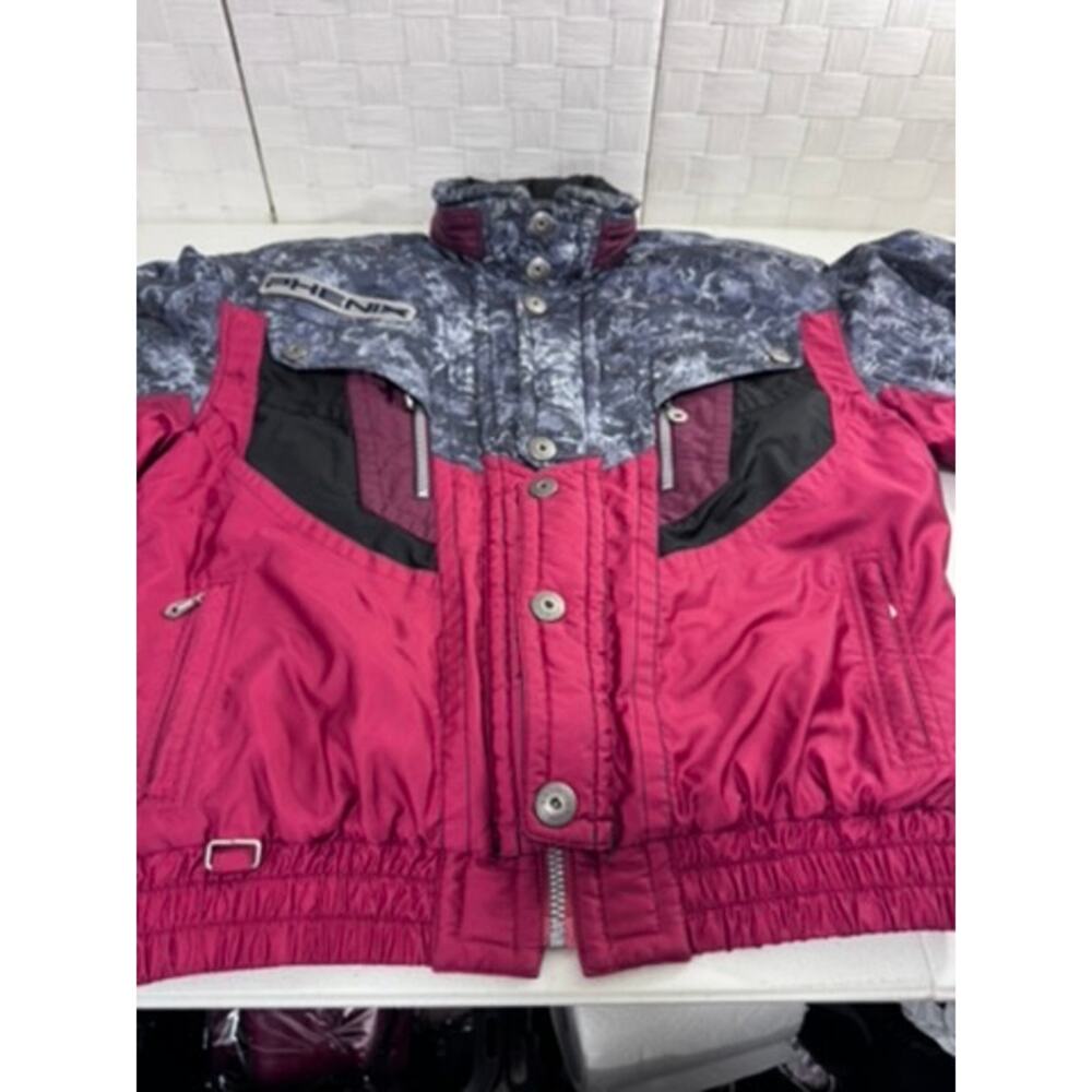 "PHENIX‎ SPORTS" Vintage ,Ski Coat, Size M, Red,Blk,Gray, 28"T x 24"W x 23.5"Arm